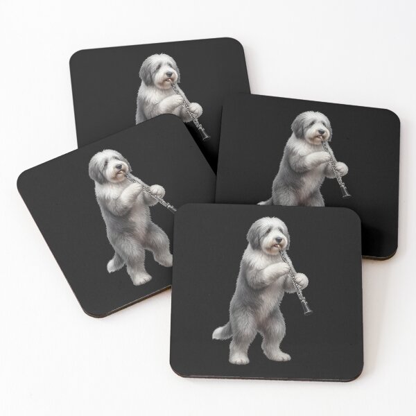 Item preview, Old English Sheepdog Playing Oboe Player Oboist Dog Lover designed and sold by DoodleTortle.
