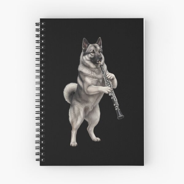 Item preview, Norwegian Elkhound Playing Oboe Player Oboist Dog Lover designed and sold by DoodleTortle.