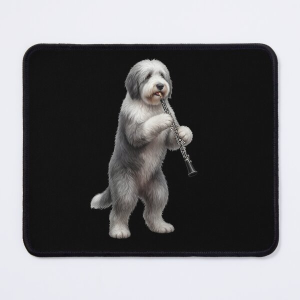 Item preview, Old English Sheepdog Playing Oboe Player Oboist Dog Lover designed and sold by DoodleTortle.