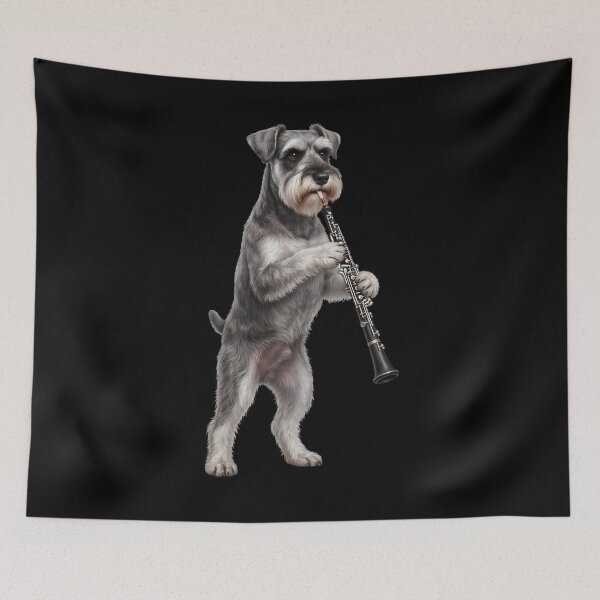 Item preview, Miniature Schnauzer Playing Oboe Player Oboist Dog Lover designed and sold by DoodleTortle.