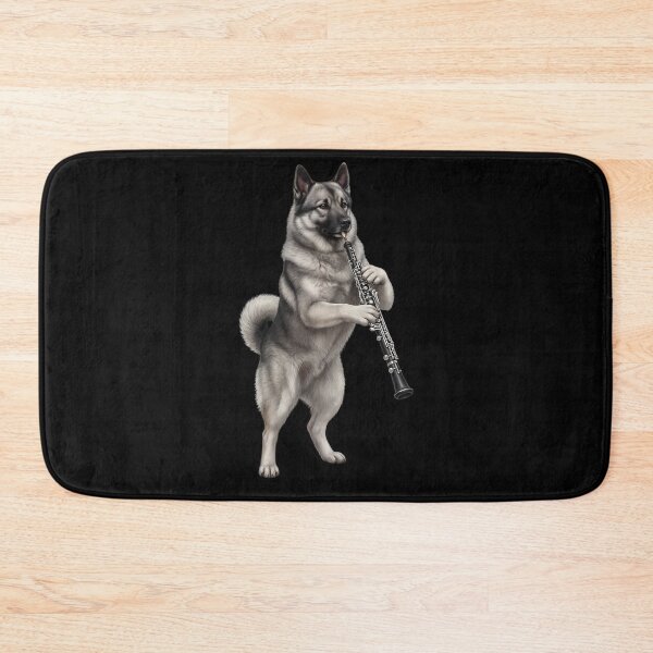 Item preview, Norwegian Elkhound Playing Oboe Player Oboist Dog Lover designed and sold by DoodleTortle.