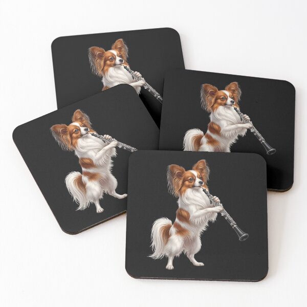 Item preview, Papillon Playing Oboe Player Oboist Dog Lover designed and sold by DoodleTortle.