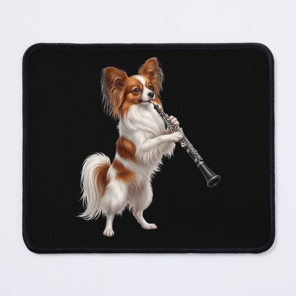 Item preview, Papillon Playing Oboe Player Oboist Dog Lover designed and sold by DoodleTortle.