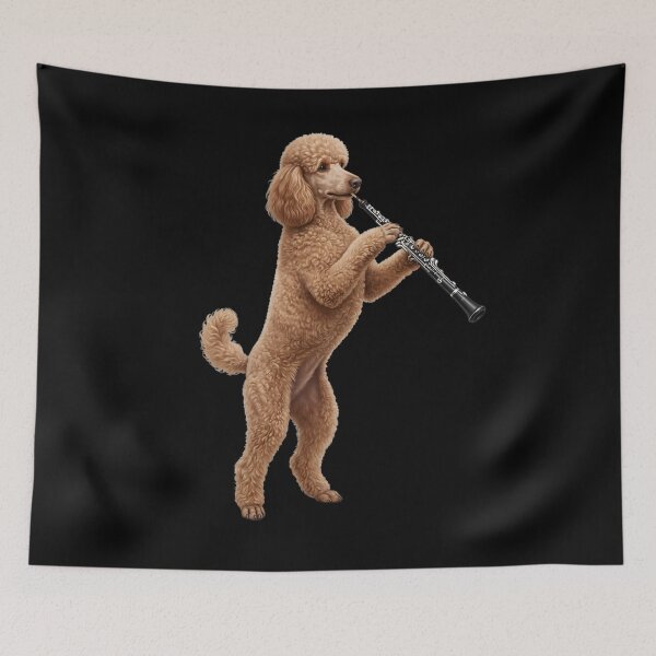Item preview, Poodle Playing Oboe Player Oboist Dog Lover designed and sold by DoodleTortle.