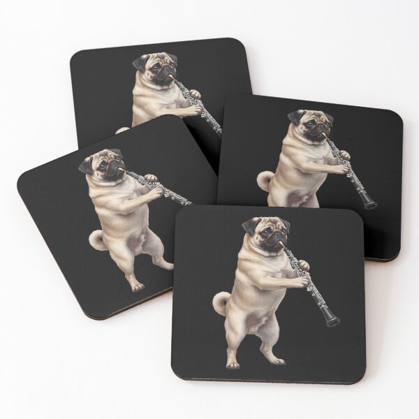 Item preview, Pug Playing Oboe Player Oboist Dog Lover designed and sold by DoodleTortle.