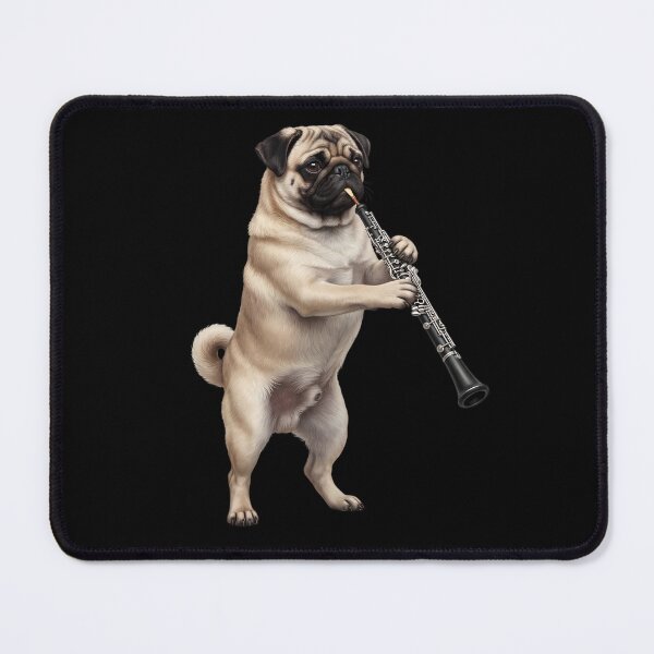 Item preview, Pug Playing Oboe Player Oboist Dog Lover designed and sold by DoodleTortle.