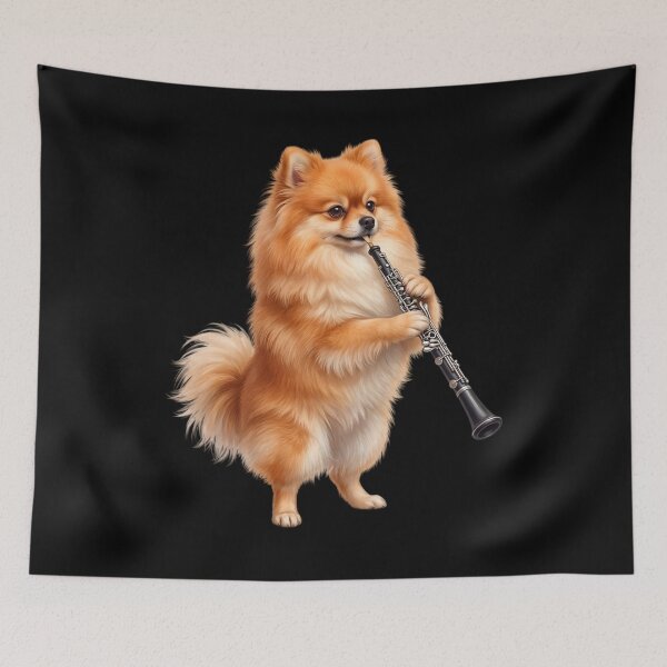 Item preview, Pomeranian Playing Oboe Player Oboist Dog Lover designed and sold by DoodleTortle.