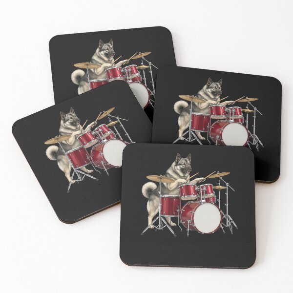 Item preview, Norwegian Elkhound Playing Drum Kit Drummer Dog Lover designed and sold by TerryConnells.