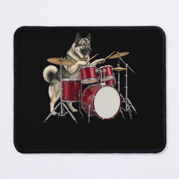 Item preview, Norwegian Elkhound Playing Drum Kit Drummer Dog Lover designed and sold by TerryConnells.