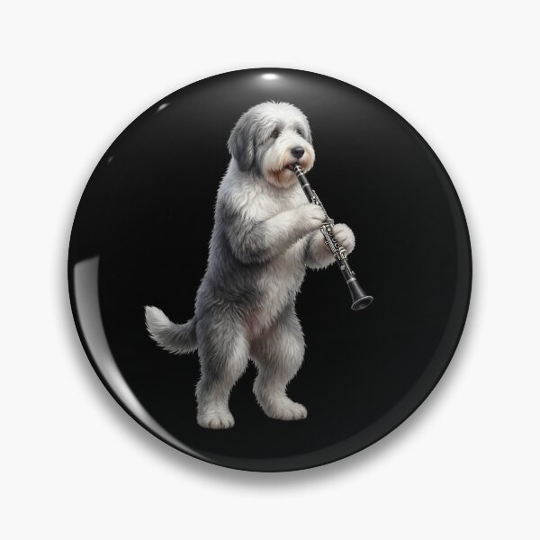 Item preview, Old English Sheepdog Playing Clarinet Player Clarinetist Dog Lover designed and sold by TerryConnells.