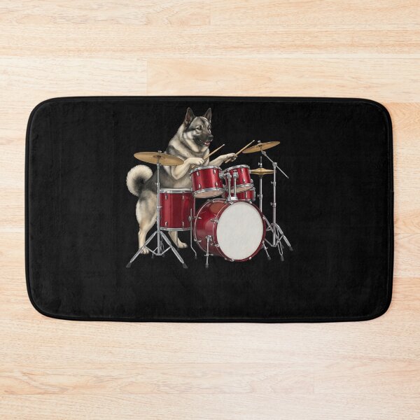 Item preview, Norwegian Elkhound Playing Drum Kit Drummer Dog Lover designed and sold by TerryConnells.