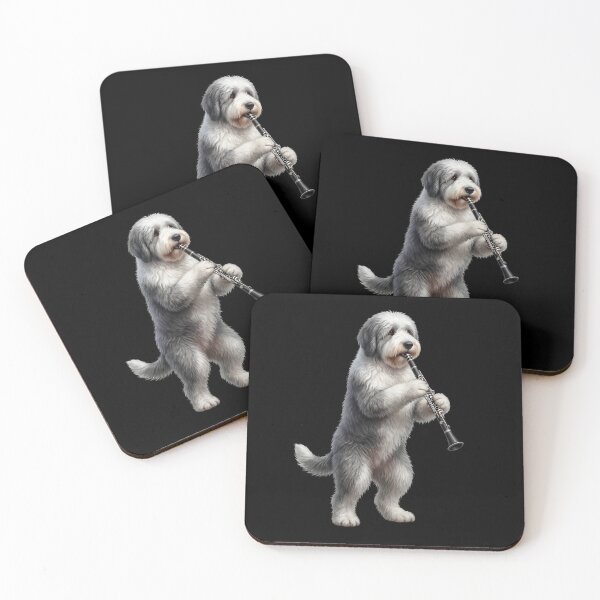 Item preview, Old English Sheepdog Playing Clarinet Player Clarinetist Dog Lover designed and sold by TerryConnells.