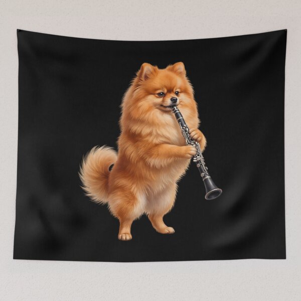 Item preview, Pomeranian Playing Clarinet Player Clarinetist Dog Lover designed and sold by TerryConnells.