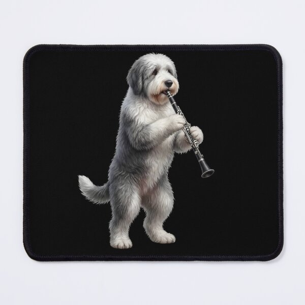 Item preview, Old English Sheepdog Playing Clarinet Player Clarinetist Dog Lover designed and sold by TerryConnells.