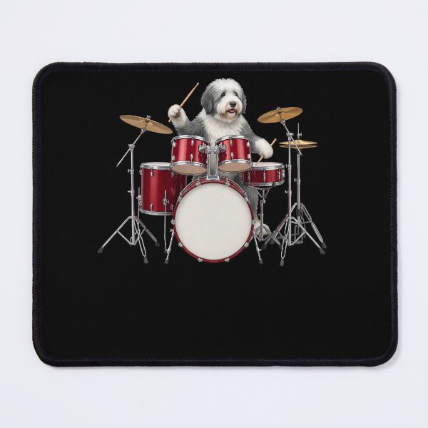 Item preview, Old English Sheepdog Playing Drum Kit Drummer Dog Lover designed and sold by TerryConnells.