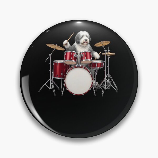 Item preview, Old English Sheepdog Playing Drum Kit Drummer Dog Lover designed and sold by TerryConnells.