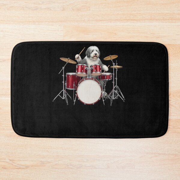 Item preview, Old English Sheepdog Playing Drum Kit Drummer Dog Lover designed and sold by TerryConnells.