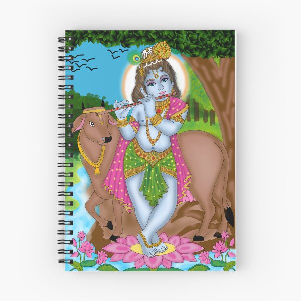 Item preview, Krishna Devotional Art Design – Hindu Spiritual Mythology Illustration designed and sold by Harshit_Digital_Arts.