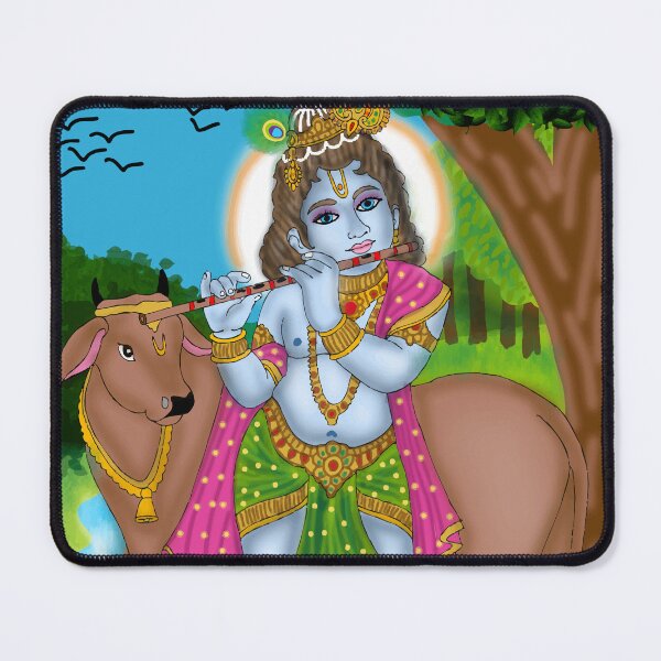 Item preview, Krishna Devotional Art Design – Hindu Spiritual Mythology Illustration designed and sold by Harshit_Digital_Arts.