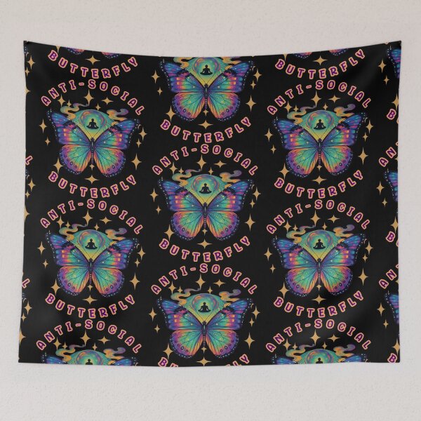 Item preview, Psychedelic Anti-Social Butterfly designed and sold by Shy Fractal Designs.