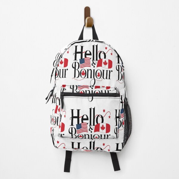 Item preview, Hello Bonjour USA Canada Shirt – American Canadian Friendship Design designed and sold by Globalcitytees.