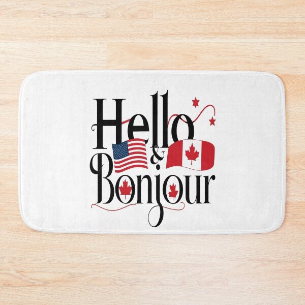 Item preview, Hello Bonjour USA Canada Shirt – American Canadian Friendship Design designed and sold by Globalcitytees.