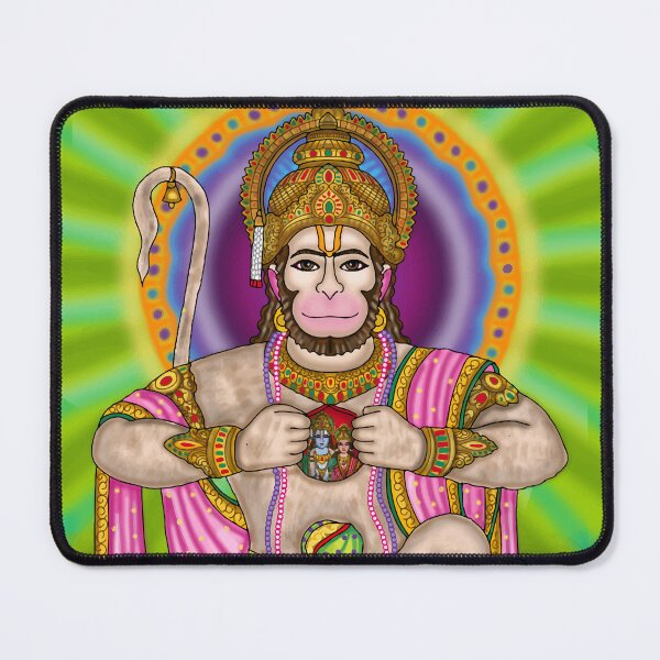 Item preview, Lord Hanuman Powerful Design – Hindu Devotional Art Illustration designed and sold by Harshit_Digital_Arts.