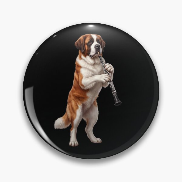 Item preview, Saint Bernard Playing Oboe Player Oboist Dog Lover designed and sold by DoodleTortle.