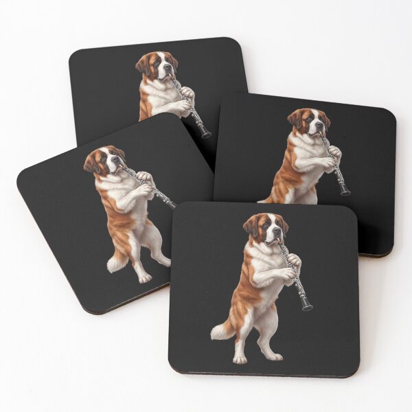 Item preview, Saint Bernard Playing Oboe Player Oboist Dog Lover designed and sold by DoodleTortle.