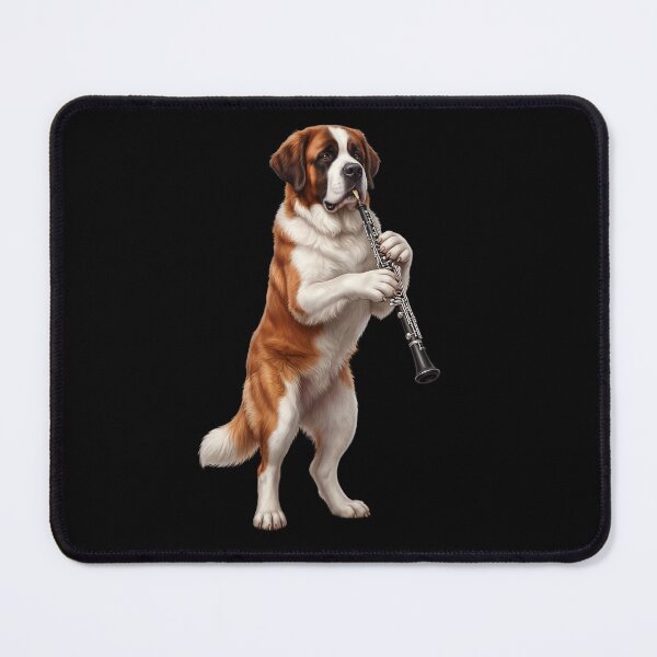 Item preview, Saint Bernard Playing Oboe Player Oboist Dog Lover designed and sold by DoodleTortle.
