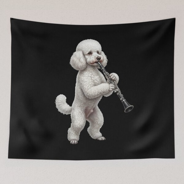 Item preview, Poodle Playing Clarinet Player Clarinetist Dog Lover designed and sold by TerryConnells.