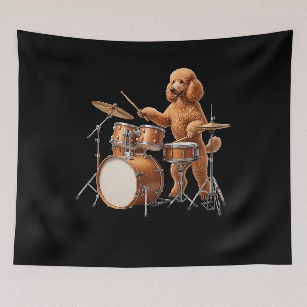 Item preview, Poodle Playing Drum Kit Drummer Dog Lover designed and sold by TerryConnells.