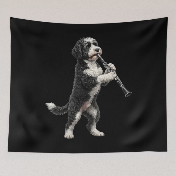 Item preview, Portuguese Water Dog Playing Clarinet Player Clarinetist Dog Lover designed and sold by TerryConnells.