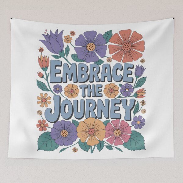 Item preview, Embrace The Journey Retro Floral Art designed and sold by KrisGraphic45.