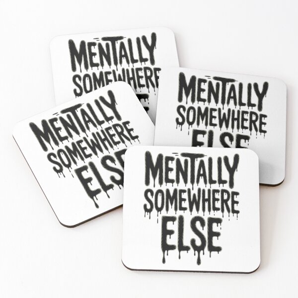 Item preview, Mentally Somewhere Else – Dark Dripping Horror Typography T-Shirt Design designed and sold by NewUSShop.
