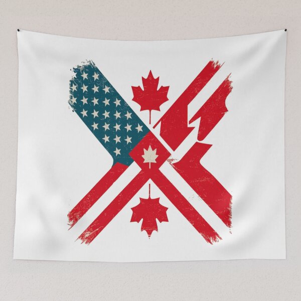 Item preview, USA Canada Crossed Flag Shirt – American Canadian Friendship Design designed and sold by Globalcitytees.