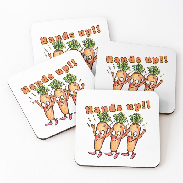 Item preview, Hands Up! Cute Carrot Trio Illustration designed and sold by NANTONAKU〜なんとなく〜.