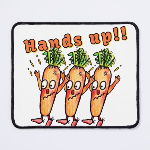 Item preview, Hands Up! Cute Carrot Trio Illustration designed and sold by NANTONAKU〜なんとなく〜.