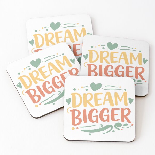 Item preview, Dream Bigger – Cute Motivational Typography with Hearts designed and sold by Ramkumar2025.