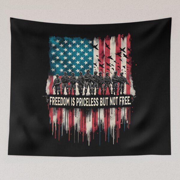 Item preview, Freedom Is Priceless But Not Free - Patriotic Soldiers Flag designed and sold by sapnaela.