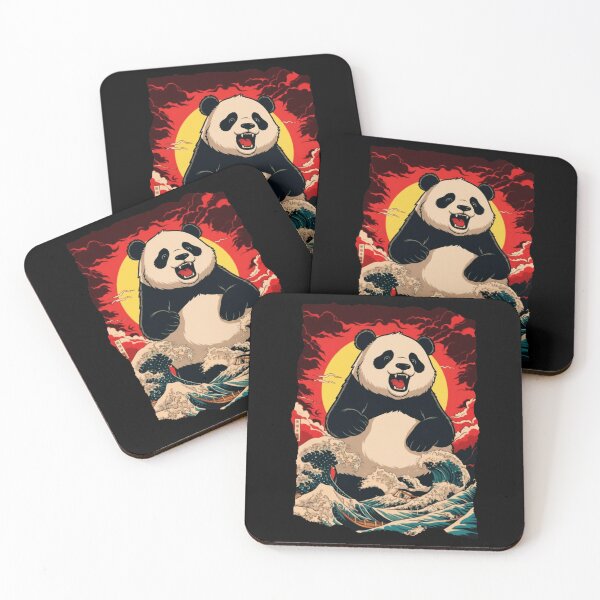 Item preview, Happy Panda Rising Sun Japanese Style Illustration designed and sold by JEFDodsonArt.