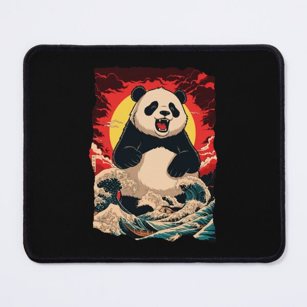 Item preview, Happy Panda Rising Sun Japanese Style Illustration designed and sold by JEFDodsonArt.