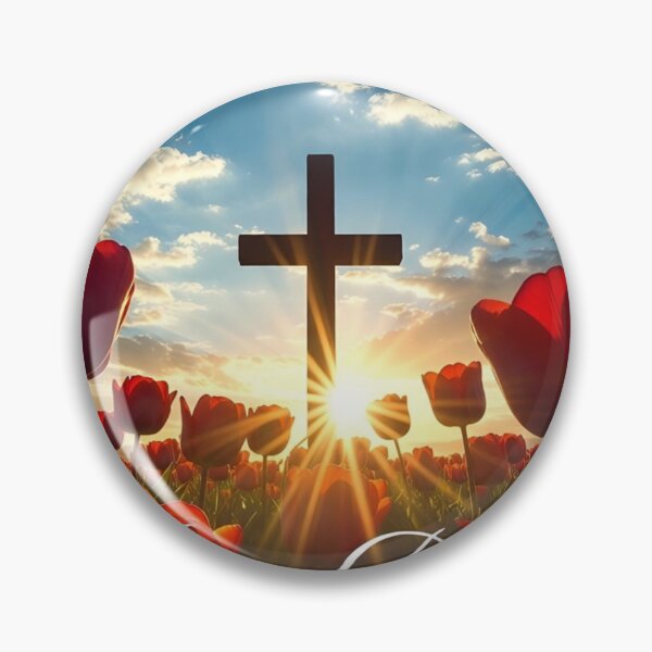 Item preview, He Is Risen – Glowing Cross Easter Faith Art designed and sold by PixelVibe782.