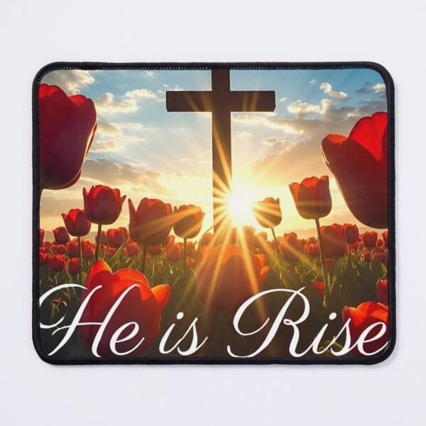 Item preview, He Is Risen – Glowing Cross Easter Faith Art designed and sold by PixelVibe782.