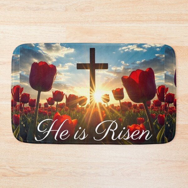 Item preview, He Is Risen – Glowing Cross Easter Faith Art designed and sold by PixelVibe782.