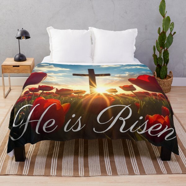Item preview, He Is Risen – Glowing Cross Easter Faith Art designed and sold by PixelVibe782.