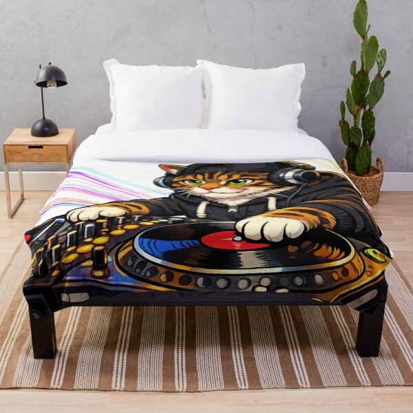 Aperçu de l'œuvre DJ Whiskers balance les sons les plus dingues créée et vendue par RolMerch.