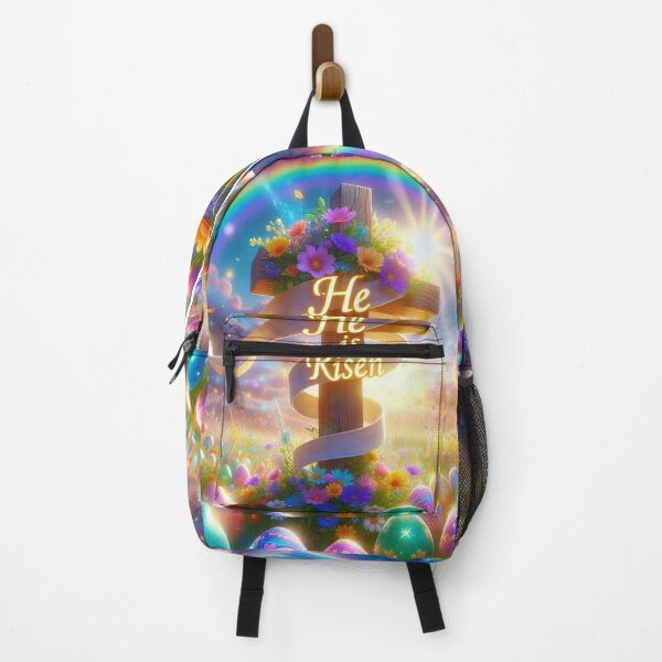 Item preview, He Is Risen Rainbow Cross – Christian Easter Faith Art designed and sold by PixelVibe782.
