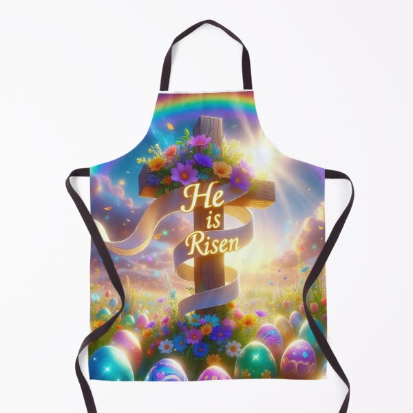 Item preview, He Is Risen Rainbow Cross – Christian Easter Faith Art designed and sold by PixelVibe782.
