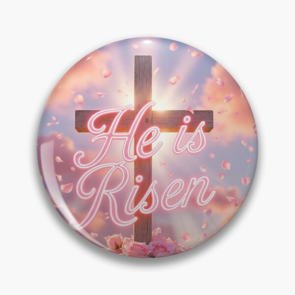 Item preview, He Is Risen Pink Cross – Christian Easter Faith Design designed and sold by PixelVibe782.